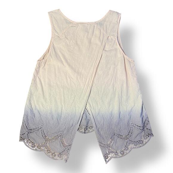 Aratta Stitch Fix Blush Ombre Lace Hem Tank Top Women’s Small Split Back Boho - Picture 4 of 7